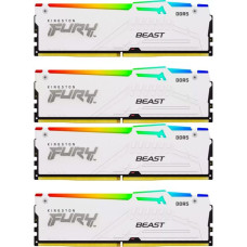 Модуль пам'яті Kingston DDR5 128GB (4x32GB) 5600 MHz FURY Beast RGB White Fury (ex.HyperX) (KF556C40BWAK4-128)