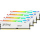 Модуль пам'яті Kingston DDR5 128GB (4x32GB) 5600 MHz FURY Beast RGB White Fury (ex.HyperX) (KF556C40BWAK4-128)