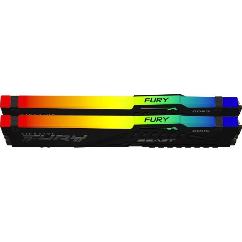 Модуль пам'яті Kingston DDR5 64GB KIT (32GBx2) 6000 FURY Beast RGB (KF560C36BBE2AK2-64)