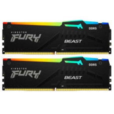 Модуль пам'яті Kingston DDR5 16GB (2x8GB) 6000 MHz FURY Beast RGB Fury (ex. HyperX) (KF560C36BBEAK2-16)
