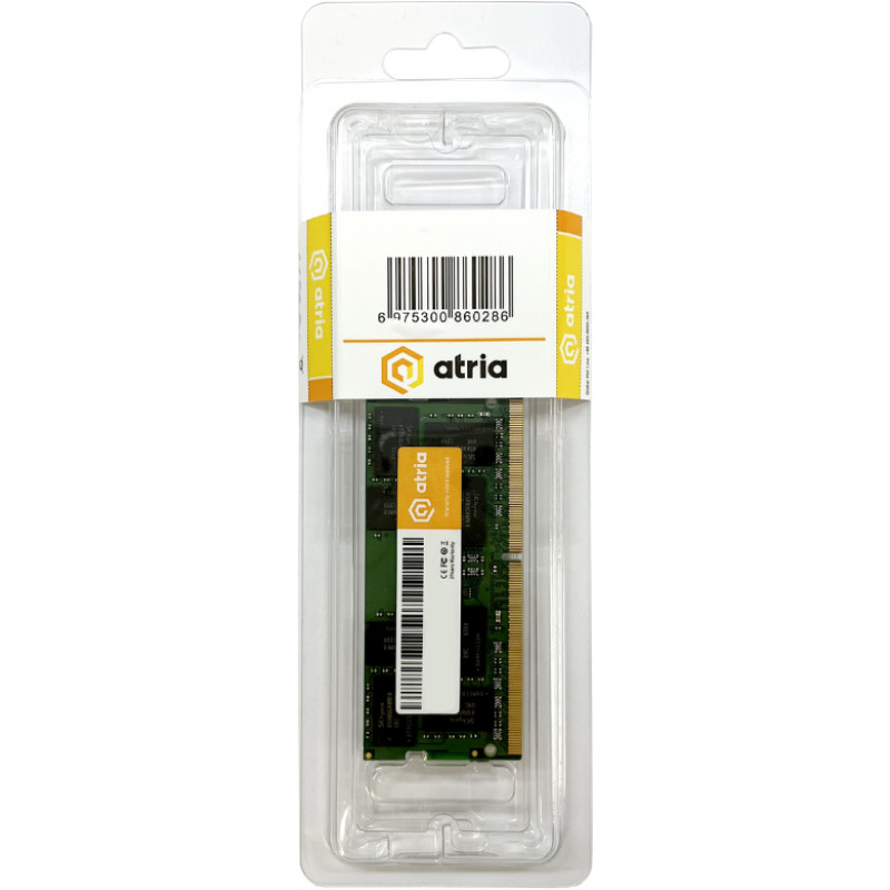 Модуль пам'яті Atria DDR4 SO-DIMM 8GB 2666MHz (UAT42666CL19SK1/8)
