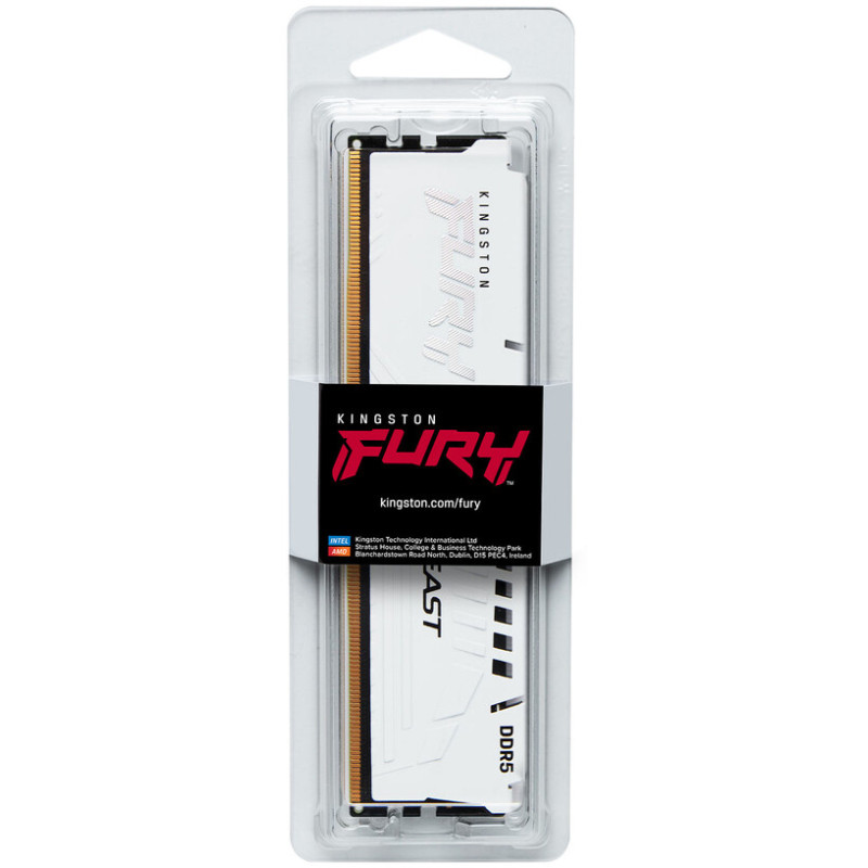Модуль пам'яті Kingston DDR5 16GB 5600 MHz FURY Beast White Fury (ex. HyperX) (KF556C40BW-16)