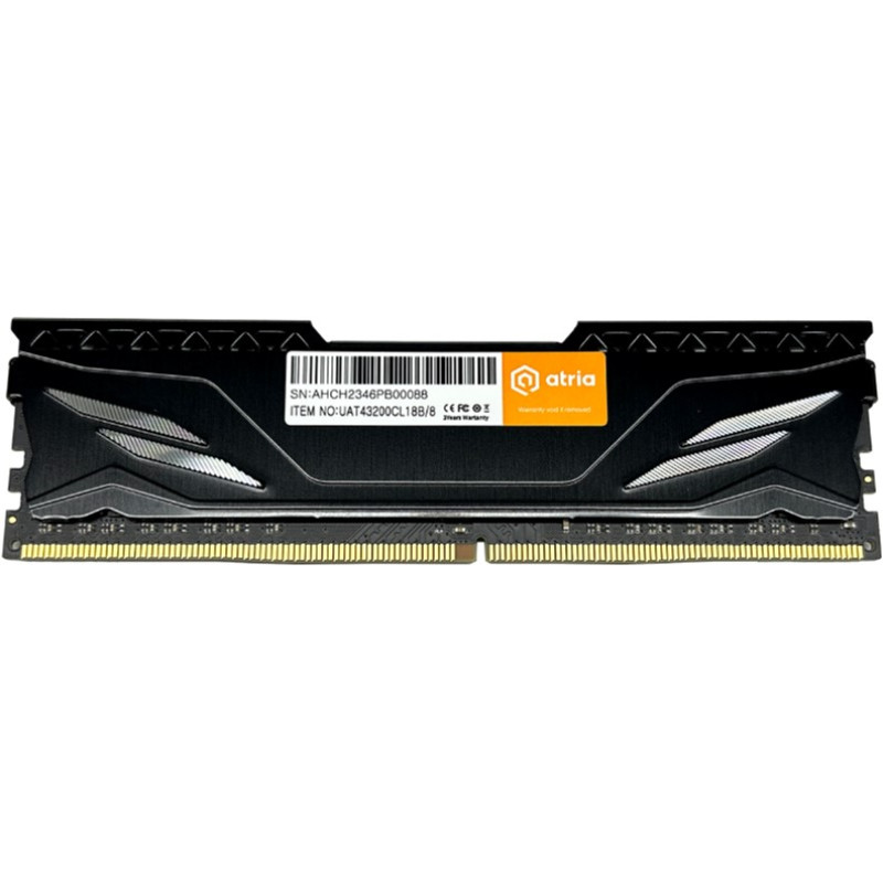 Модуль пам'яті Atria DDR4 8GB 3200MHz Fly Black (UAT43200CL18B/8)
