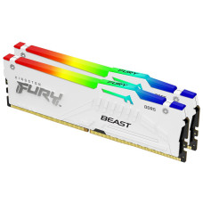 Модуль пам'яті Kingston DDR5 32GB (2x16GB) 5600 MHz FURY Beast White RGB Fury (ex.HyperX) (KF556C36BWEAK2-32)