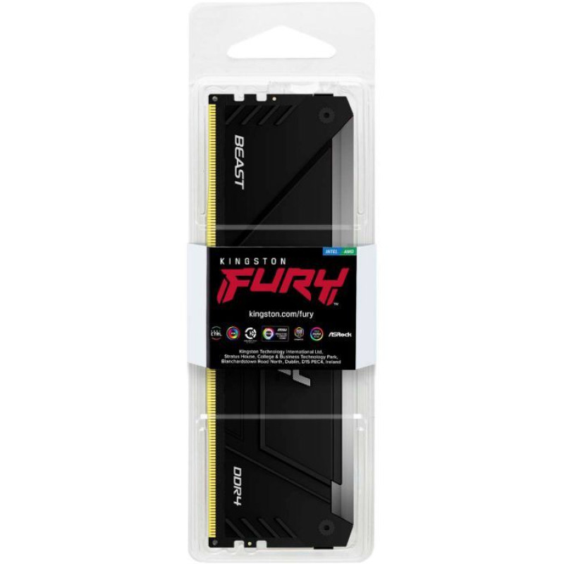 Модуль пам'яті Kingston DDR4 8GB/3200 Fury Beast RGB (KF432C16BB2A/8WP)