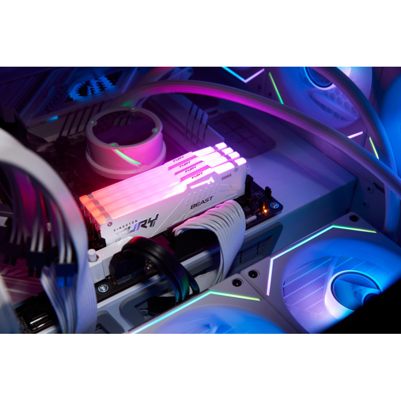 Модуль пам'яті Kingston Fury Beast DDR5-6400 RGB 32768MB PC5-51200 White (KF564C32BWEA-32)