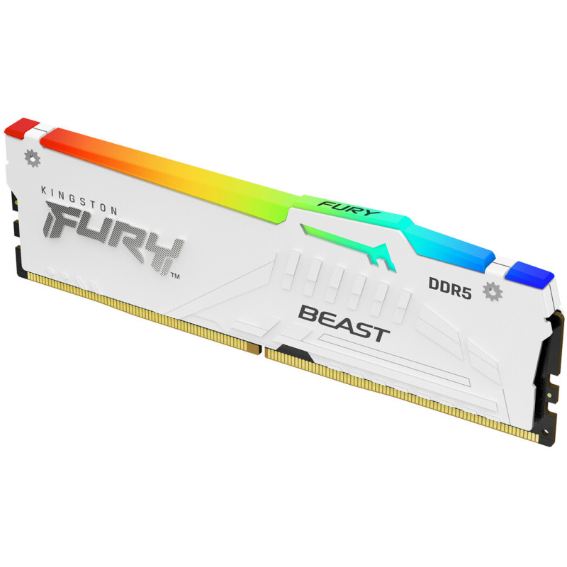 Модуль пам'яті Kingston DDR5 32GB 5200 MHz FURY Beast White RGB Fury (ex. HyperX) (KF552C40BWA-32)