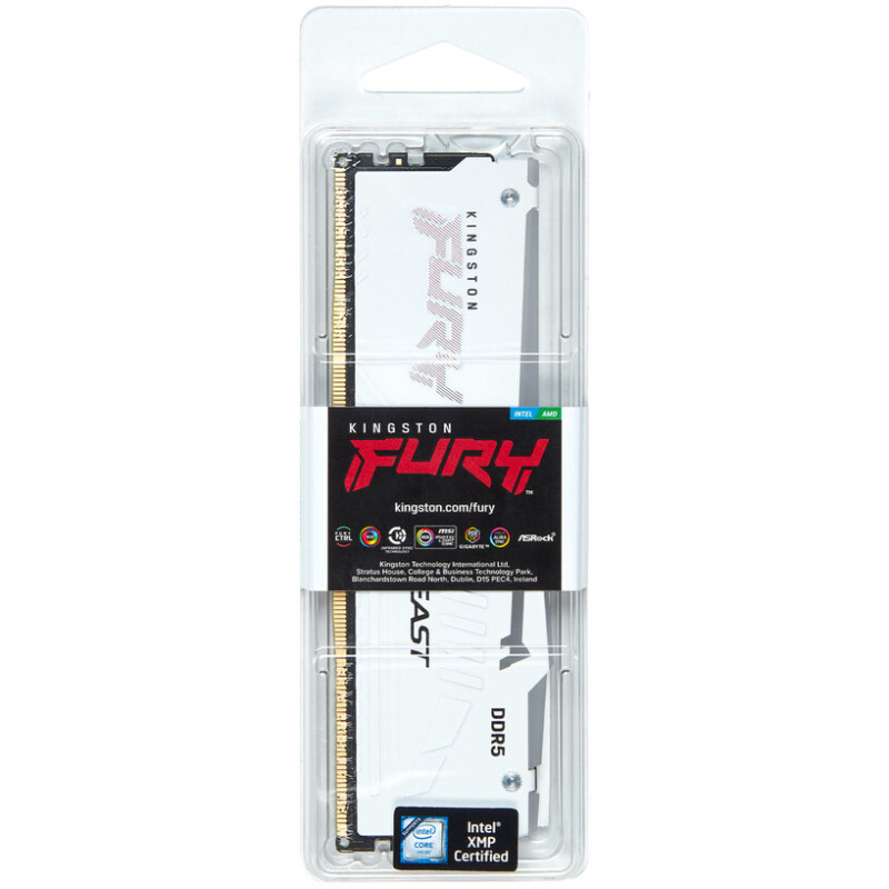 Модуль пам'яті Kingston Fury Beast DDR5-6400 RGB 32768MB PC5-51200 White (KF564C32BWA-32)
