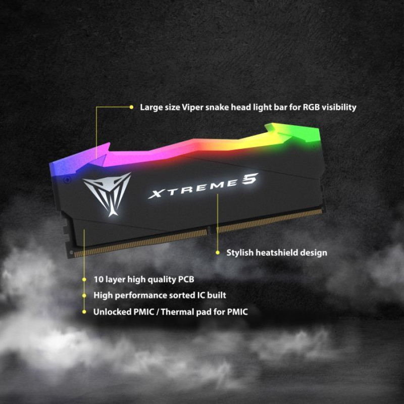 Модуль пам'яті Patriot DDR5 2x16GB/8200 Viper Xtreme 5 (PVX532G82C38K)