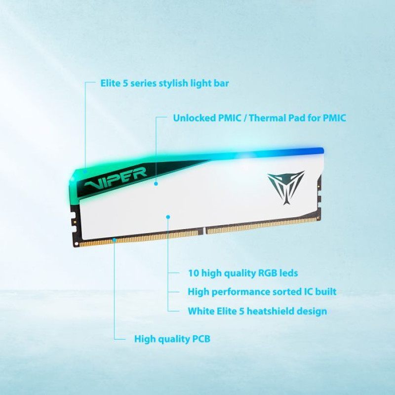 Модуль пам'яті Patriot DDR5 2x24GB/7000 Viper Elite 5 RGB (PVER548G70C32KW)