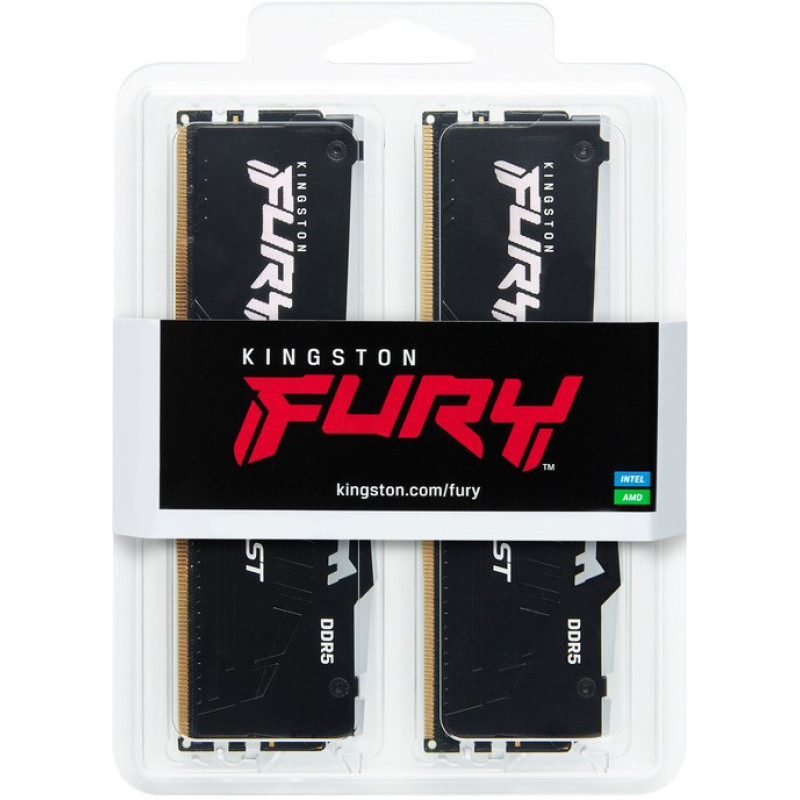 Модуль пам'яті Kingston DDR5 16GB (2x8GB) 5200 MHz FURY Beast RGB Fury (ex.HyperX) (KF552C40BBAK2-16)