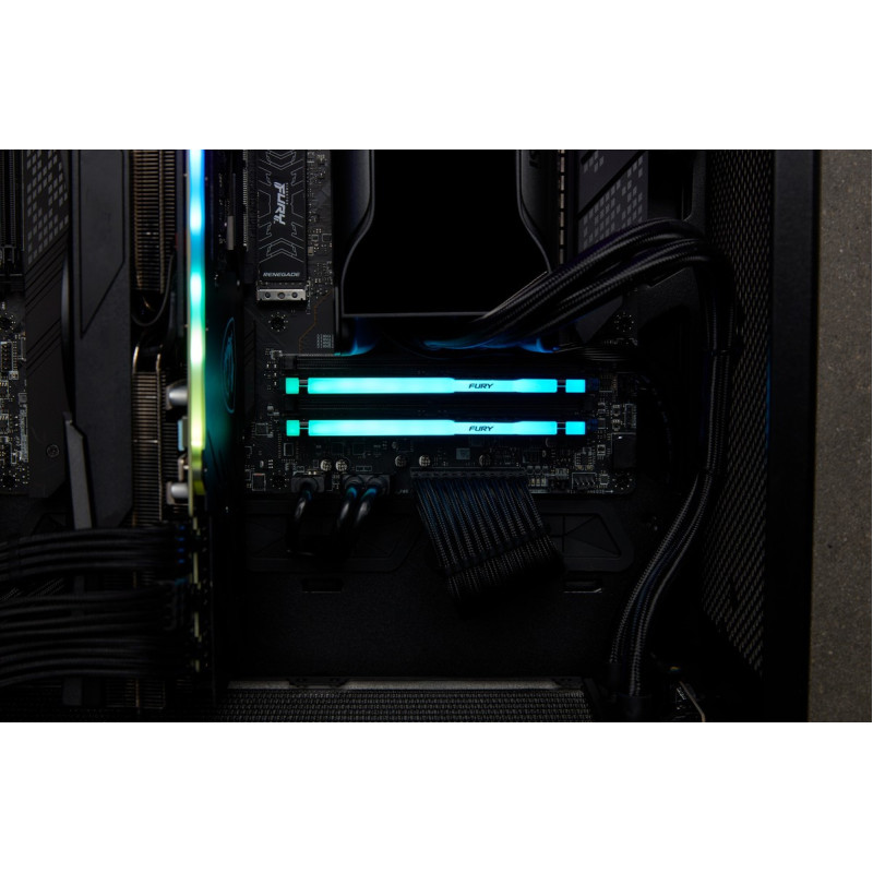Модуль пам'яті Kingston DDR5 16GB (2x8GB) 5200 MHz FURY Beast RGB Fury (ex.HyperX) (KF552C40BBAK2-16)