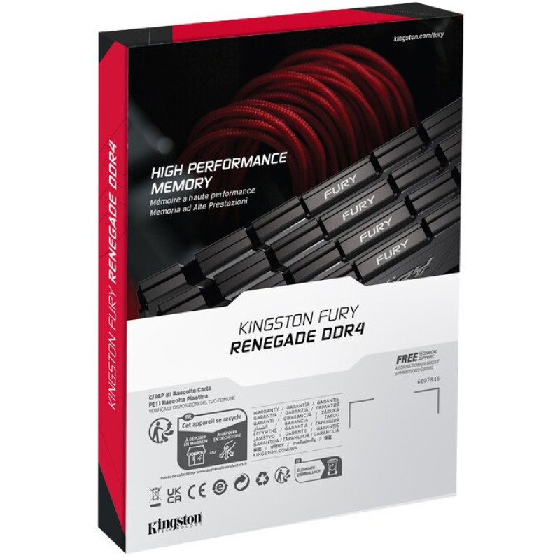 Модуль пам'яті Kingston DDR4 16GB (2x8GB) 3200 MHz Fury Renegade Black Fury (ex.HyperX) (KF432C16RB2K2/16)