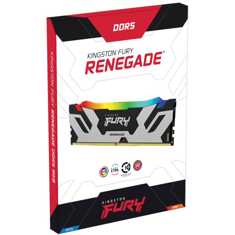 Модуль пам'яті Kingston DDR5 96GB (2x48GB) 6400 MHz Renegade RGB XMP Fury (ex. HyperX) (KF564C32RSAK2-96)