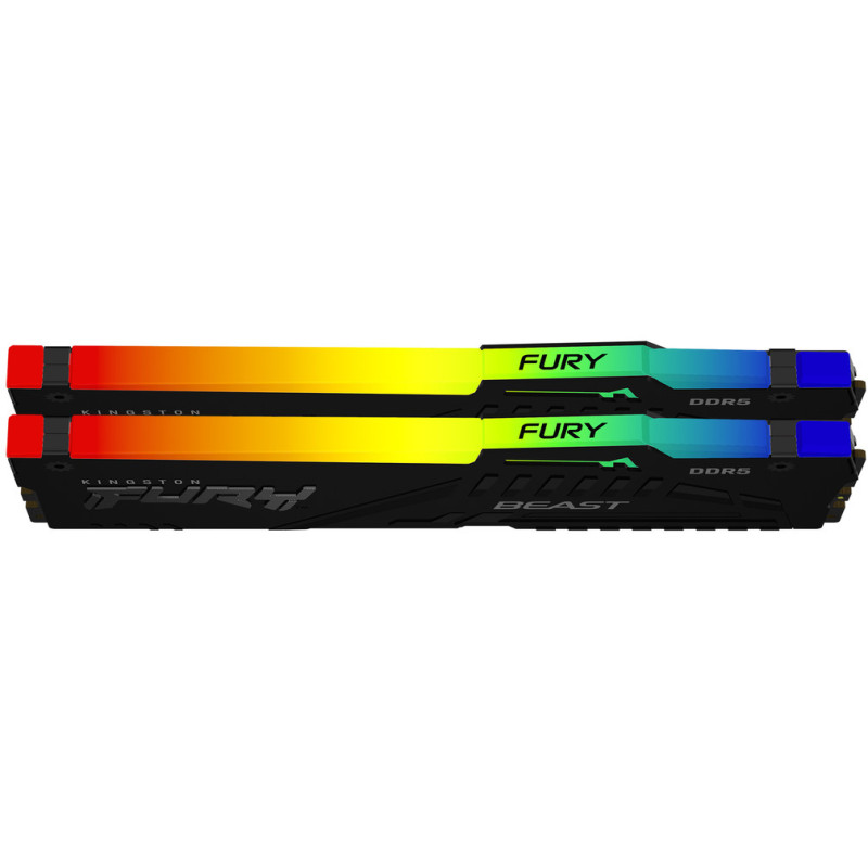 Модуль пам'яті Kingston Fury Beast DDR5-6400 RGB 65536MB PC5-51200 (Kit of 2x32768) Black (KF564C32BBEAK2-64)