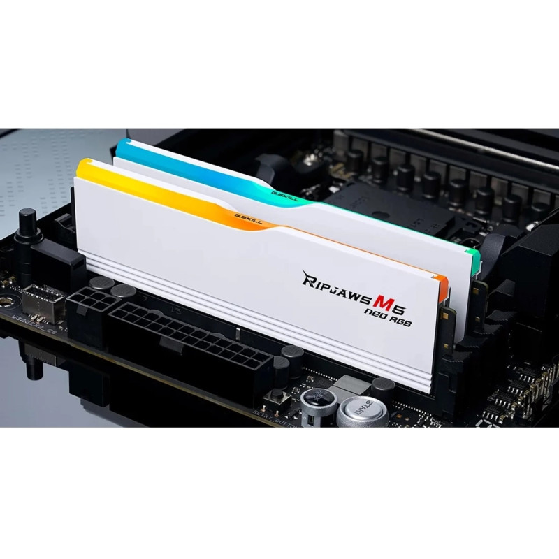 Модуль пам'яті G.Skill RIPJAWS M5 NEO RGB Білий DDR5-6000 96GB (2x48GB) (F5-6000J3036F48GX2-RM5NRW)
