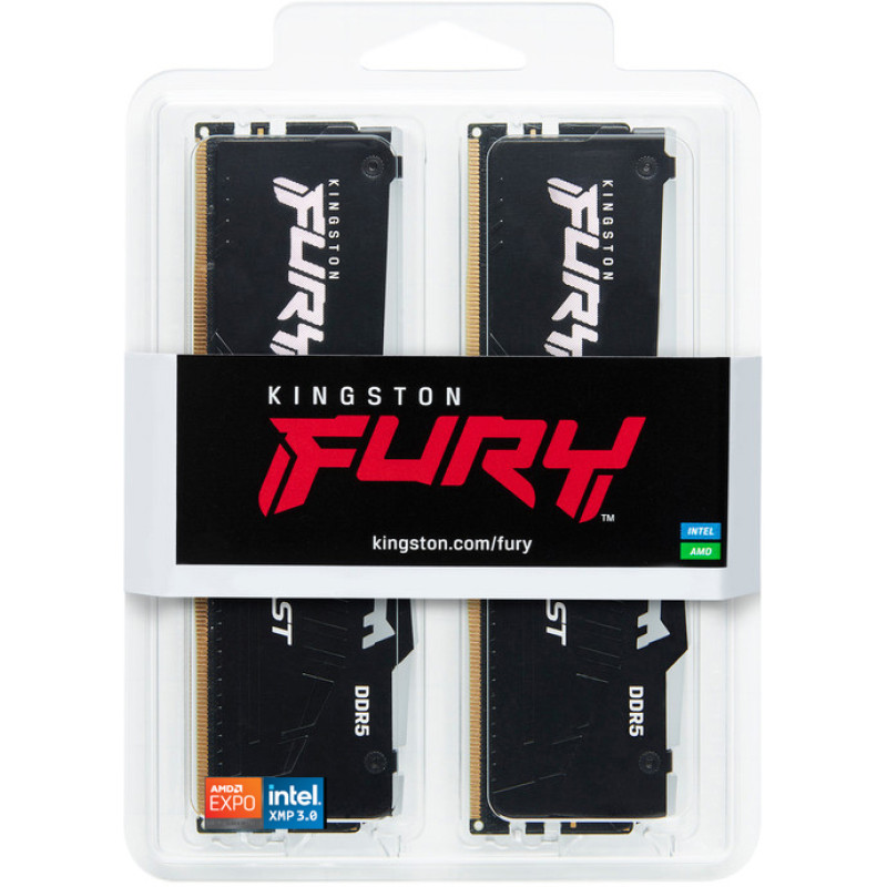 Модуль пам'яті Kingston Fury DDR5-5600 65536MB PC5-44800 (Kit of 2x32768) Beast RGB Black (KF556C40BB2AK2-64)