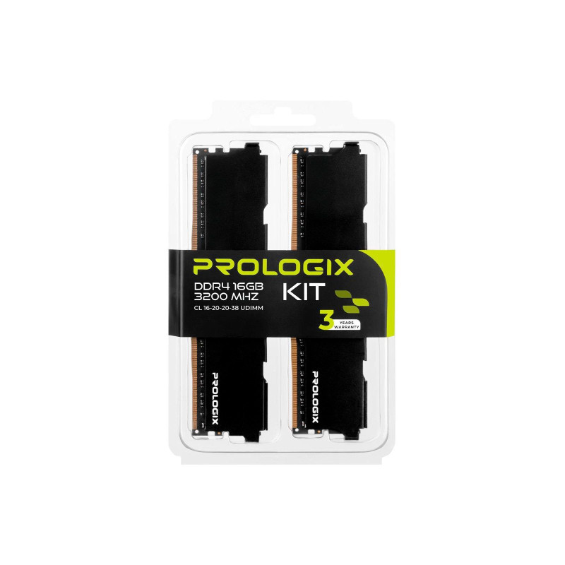 Prologix DDR4 2X8GB/3200 Чорна (Pro16GB3200B4K) Пам'ять