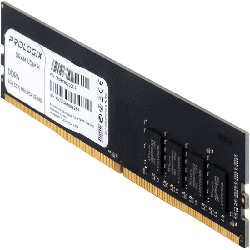 Модуль пам'яті Prologix DDR4 8GB 3200MHz (PRO8GB3200D4)