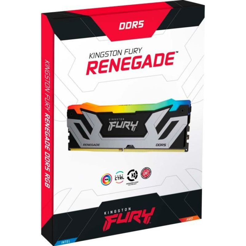 Модуль пам'яті Kingston DDR5 48GB 8400 MHz Renegade RGB Silver XMP Fury (ex. HyperX) (KF584CU40RSAK2-48)