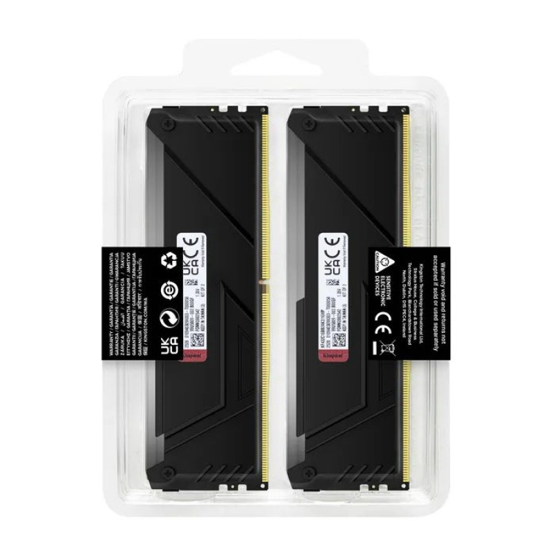 Модуль пам'яті Kingston DDR4 16GB (2x8GB) 3200MHz Beast Black Fury (ex.HyperX) (KF432C16BB2AK2/16WP)