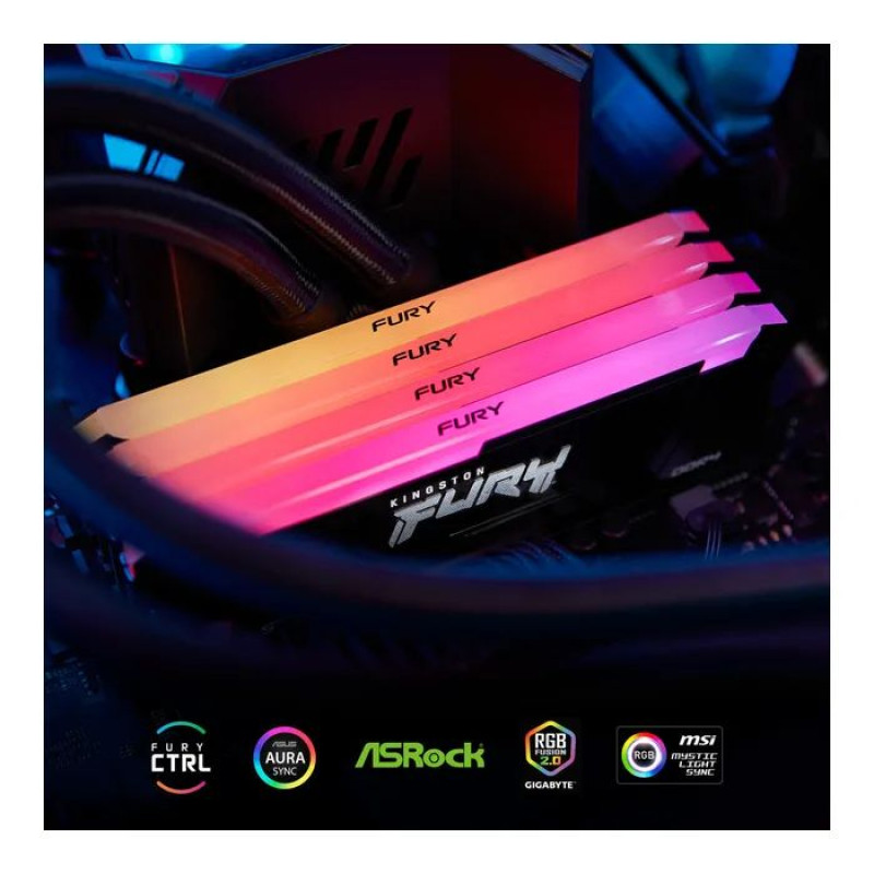 Модуль пам'яті Kingston DDR4 16GB (2x8GB) 3200MHz Beast Black Fury (ex.HyperX) (KF432C16BB2AK2/16WP)