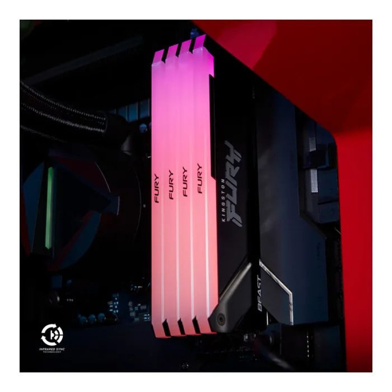 Модуль пам'яті Kingston DDR4 16GB (2x8GB) 3200MHz Beast Black Fury (ex.HyperX) (KF432C16BB2AK2/16WP)