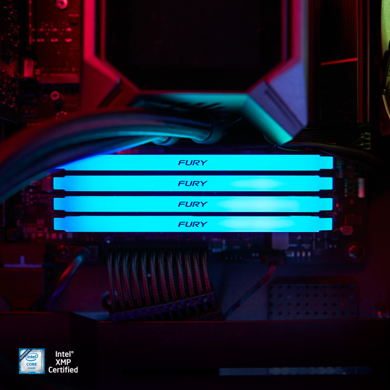 Модуль пам'яті Kingston DDR5 16GB (2x8GB) 3200 MHz Beast RGB Fury (ex. HyperX) (KF432C16BB2AK2/16)
