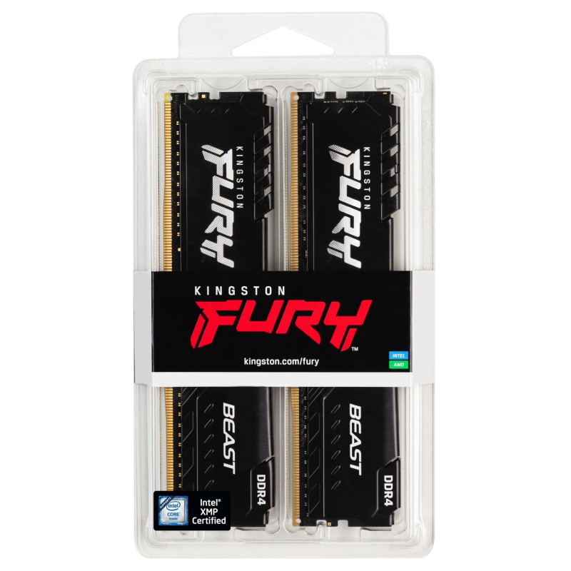 Модуль пам'яті Kingston DDR4 32GB (2x16GB) 3200 МГц Beast Black Fury (ex.HyperX) (KF432C16BB1K2/32WP)