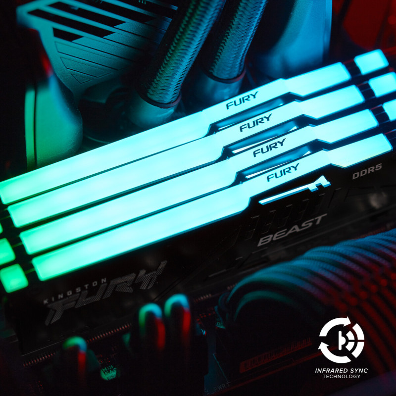Модуль пам'яті Kingston DDR5 32GB 5600MHz Beast RGB Fury (ex. HyperX) (KF556C36BBEA-32)