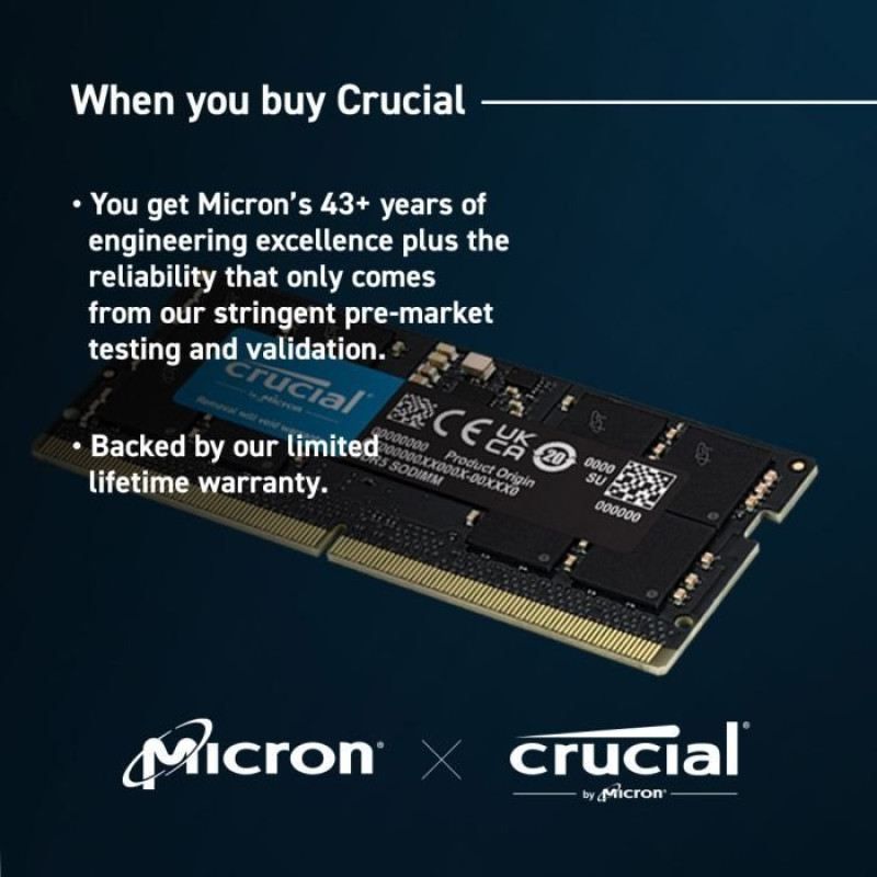 Модуль пам'яті Crucial 32 GB (2x16 GB) SO-DIMM DDR5 5600 MHz (CT2K16G56C46S5)