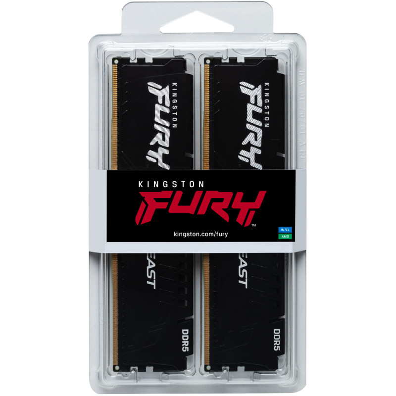 Модуль пам'яті Kingston DDR5 64GB (2x32GB) 5600 МГц Beast Black Fury (ex.HyperX) (KF556C36BBEK2-64)