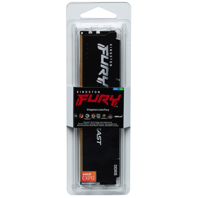 Модуль пам'яті Kingston FURY 8 GB DDR5 6000 MHz Beast Black EXPO (KF560C36BBE-8) 