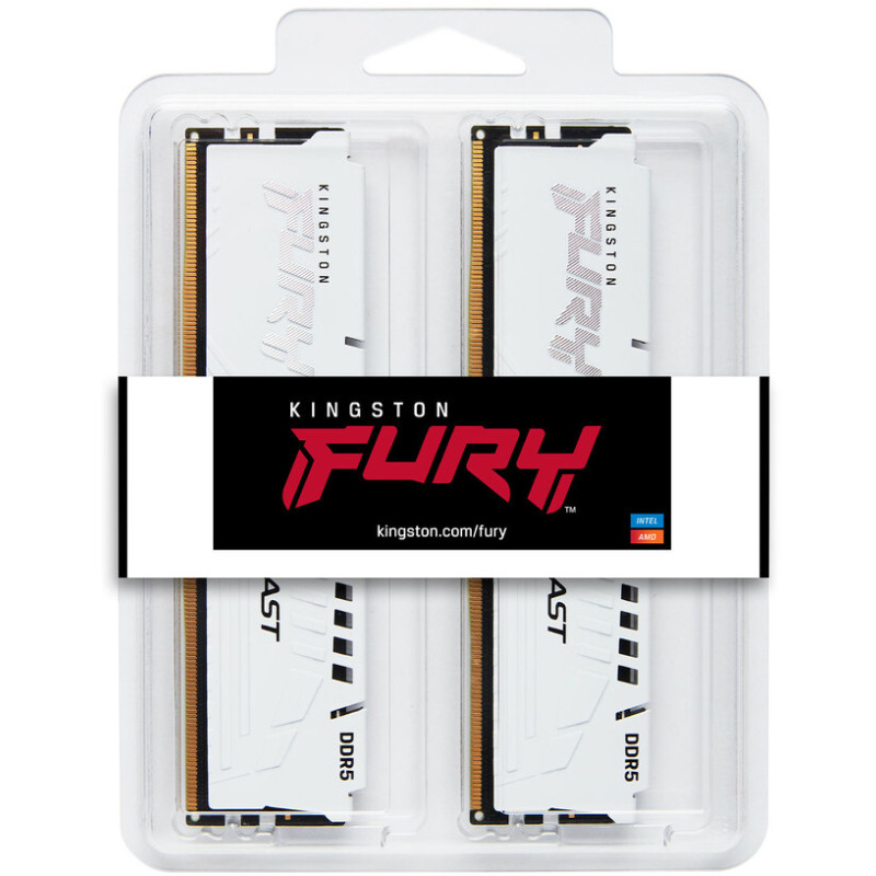 Модуль пам'яті Kingston DDR5 64GB (2x32GB) 5200 MHz FURY Beast White Fury (ex.HyperX) (KF552C40BWK2-64)