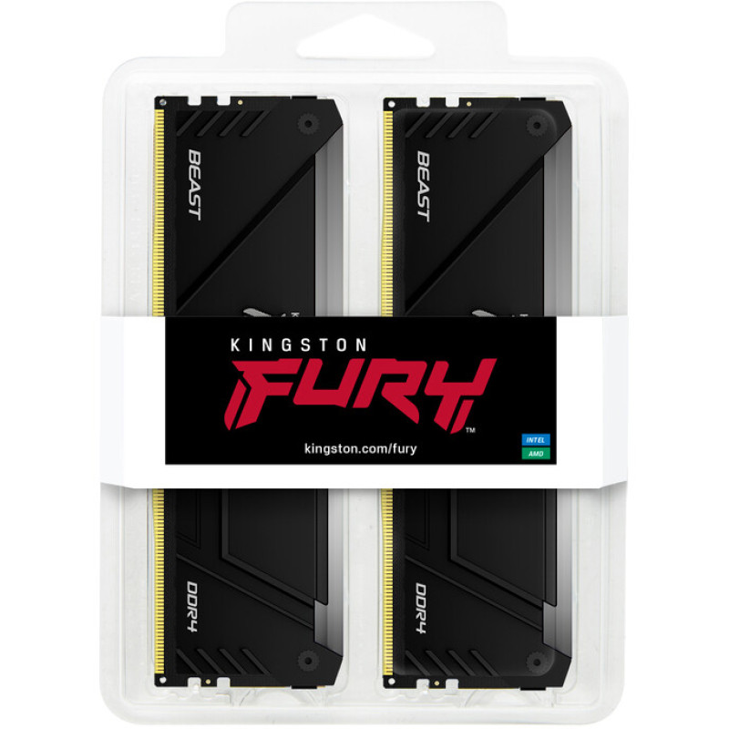 Модуль пам'яті Kingston DDR4 32GB (2x16GB) 3600 MHz FURY Beast RGB Fury (ex. HyperX) (KF436C18BB2AK2/32)