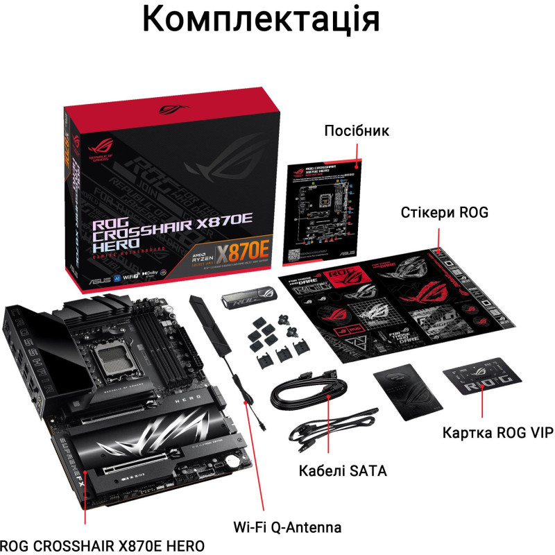 Материнська плата ASUS ROG CROSSHAIR X870E HERO