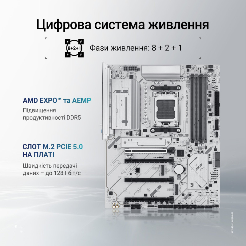 Материнська плата Asus B850 MAX Gaming WiFi W