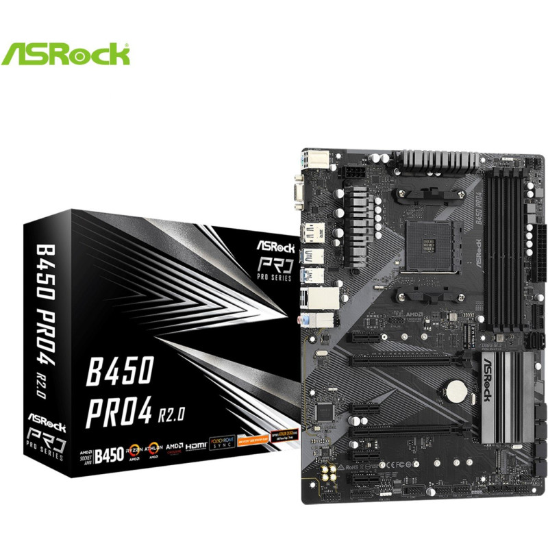 Материнська плата ASRock B450 Pro4 R2.0