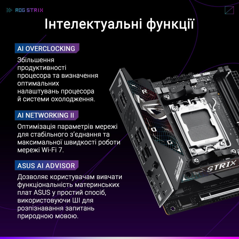 Asus Rog Strix B850-I ігровий Wi-Fi Maternal.