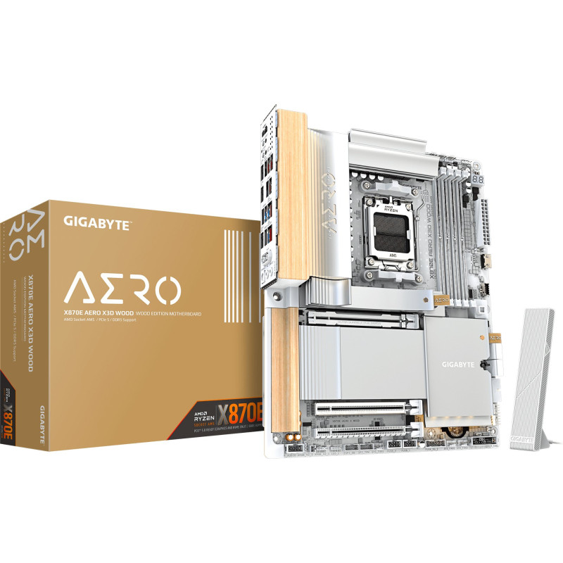 Mатеринська плата GIGABYTE X870E AERO X3D WOOD