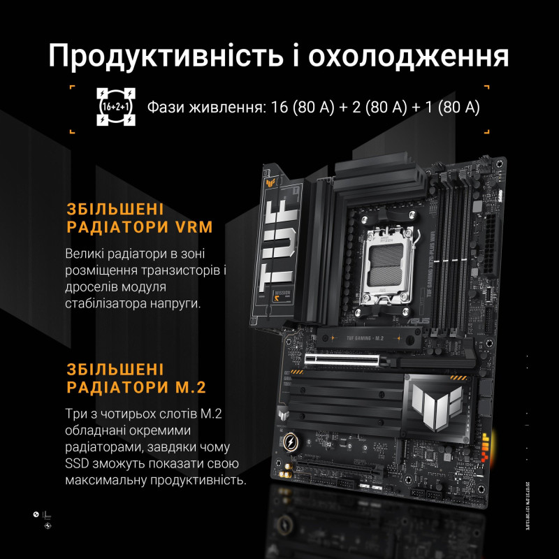 Материнська плата ASUS TUF GAMING X870-PLUS WIFI