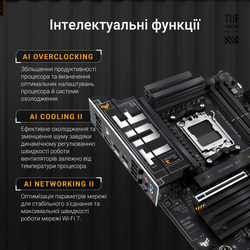 Материнська плата ASUS TUF GAMING X870-PLUS WIFI