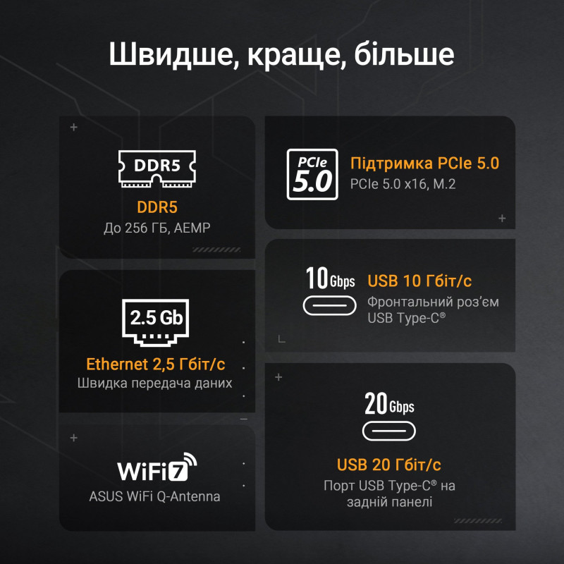 Материнська плата ASUS TUF GAMING B850M-PLUS WIFI7 W