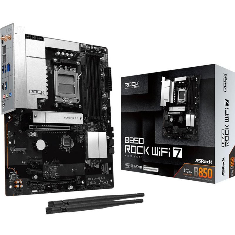 Mатеринська плата ASROCK B850 ROCK WIFI 7