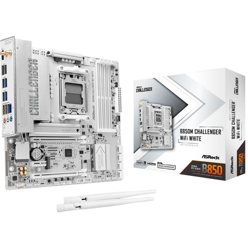Mатеринська плата ASROCK B850M CHALLENGER WIFI WHITE