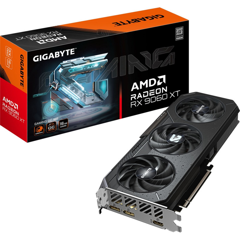 Відеокарта GIGABYTE Radeon RX 9060 XT Gaming OC 16G 16GB GDDR6 (GV-R9060XTGAMING OC-16GD)