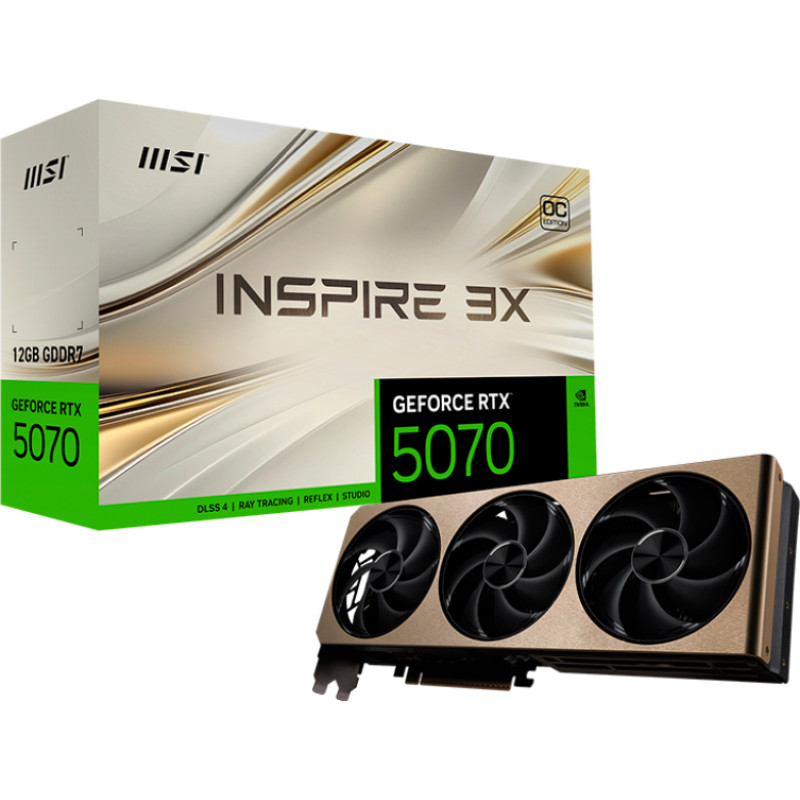 Відеокарта MSI GeForce RTX 5070 Inspire 3X OC 12GB GDDR7 (RTX 5070 12G INSPIRE 3X OC)