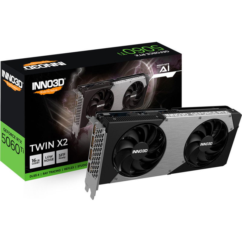 Відеокарта Inno3D GeForce RTX5060 Ti TWIN X2 16GB GDDR7 (N506T2-16D7-191073N)