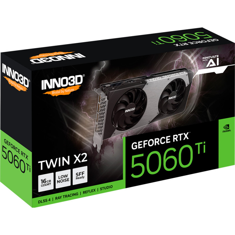 Відеокарта Inno3D GeForce RTX5060 Ti TWIN X2 16GB GDDR7 (N506T2-16D7-191073N)