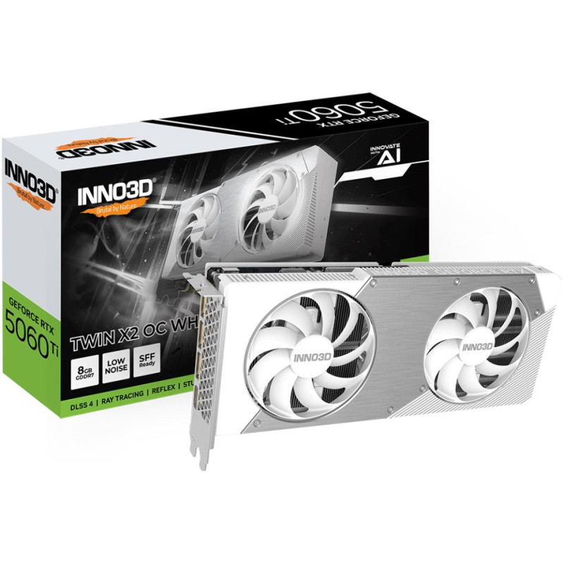 Відеокарта INNO3D GeForce RTX 5060 Ti 8GB TWIN X2 OC WHITE (N506T2-08D7X-193075W)
